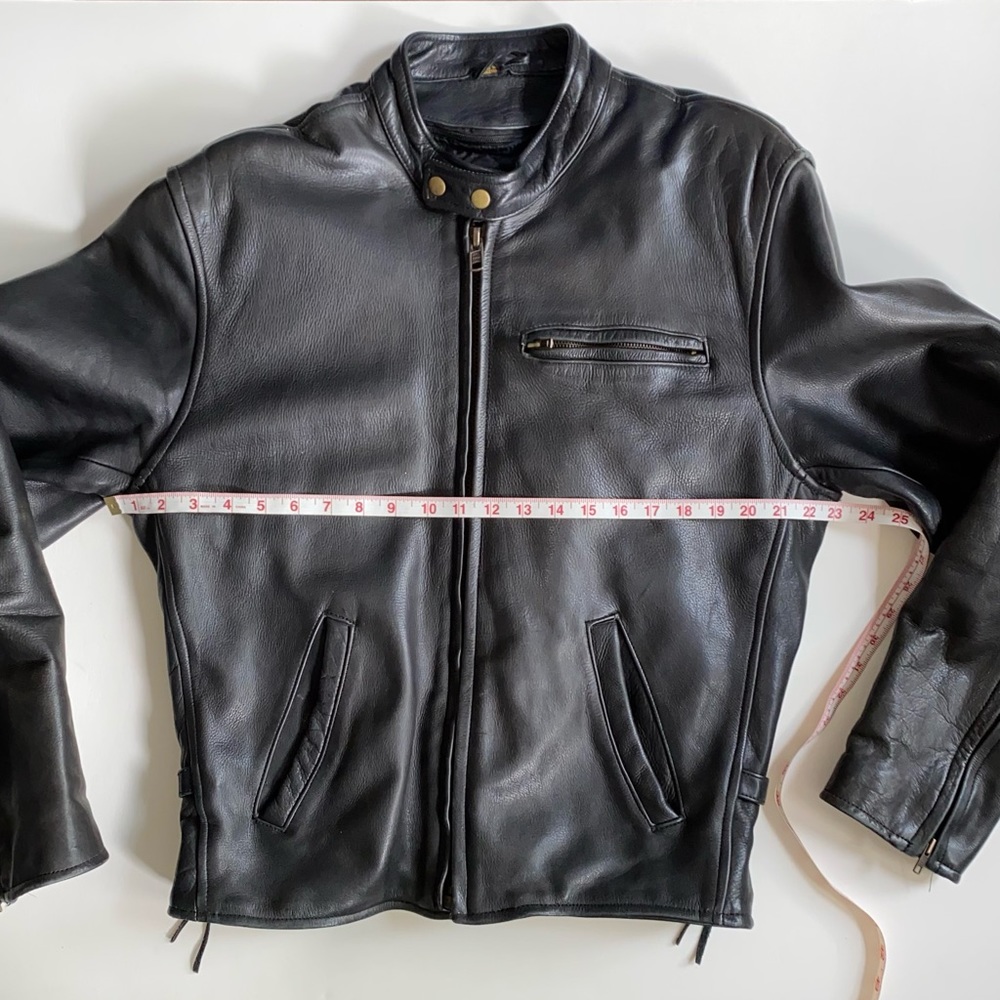 IK black Leather motorcycle jacket, in excellent condition, unisex size 48. - Picture 4 of 16